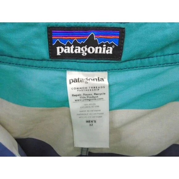 Patagonia Wavefarer Boardshort Fitz Stripe Navy Blue Mens Size 32 Beach Outdoors - Picture 2 of 6